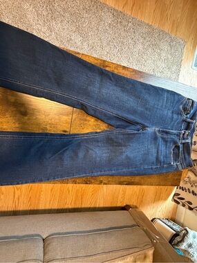 Judy Blue Bootcut Jeans Raw Hem Distressed Back Pocket Dark Wash Size 3/26